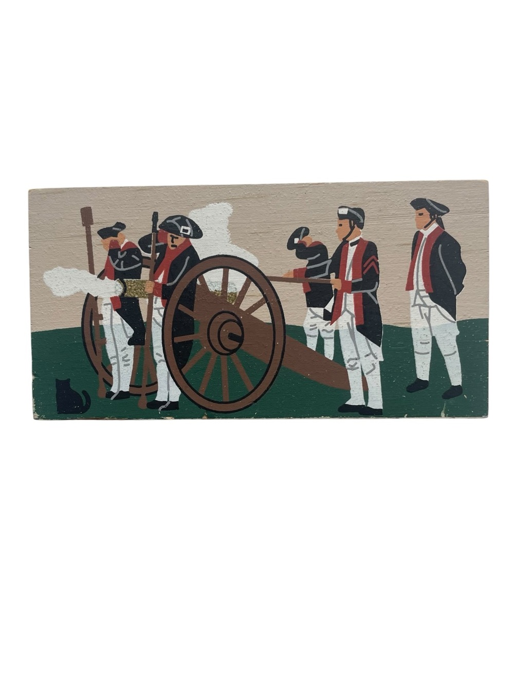 Cat’s Meow Village Continental Cannon Soldiers Williamsburg VA Wood Collectible